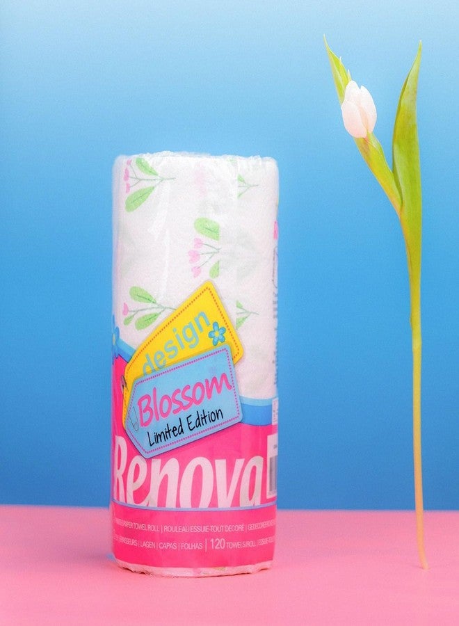Renova Kitchen Paper Towels, Blossom Design, XXL Roll, 120 Sheets, White - Image 5